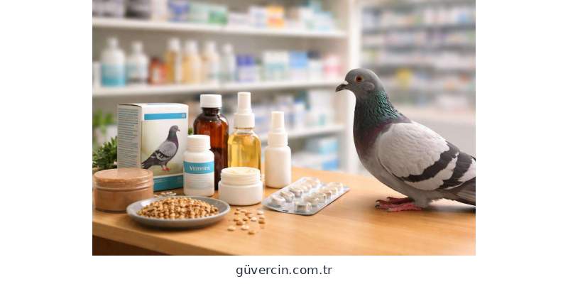 Güvercinler için eczanede satılan bakım ve sağlık ürünleri