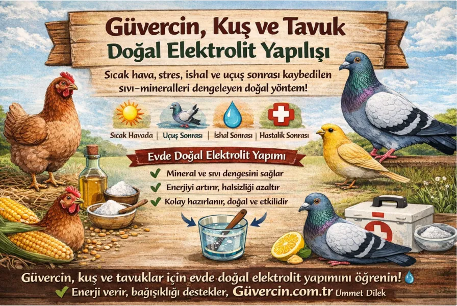 Güvercin, Kuş ve Tavuklar için Doğal Elektrolit  Yapımı