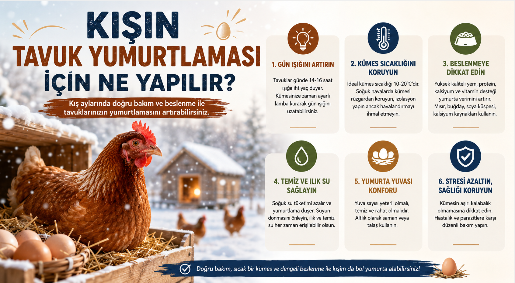 Kışın Tavuk Yumurtlaması İçin Ne Yapılır?