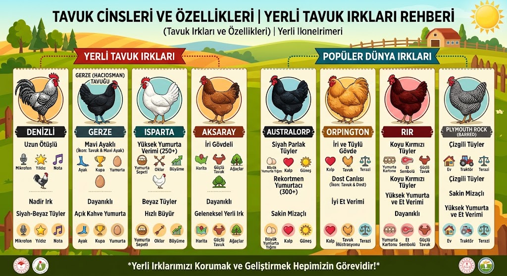 Tavuk Cinsleri ve Özellikleri | Yerli Tavuk Irkları