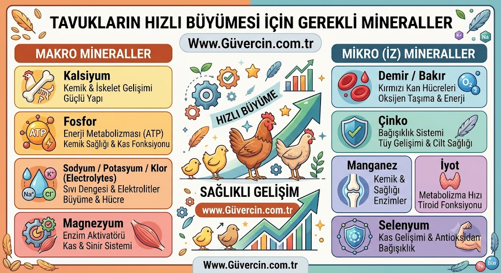 Tavukların Hızlı Büyümesi İçin Gerekli Mineraller