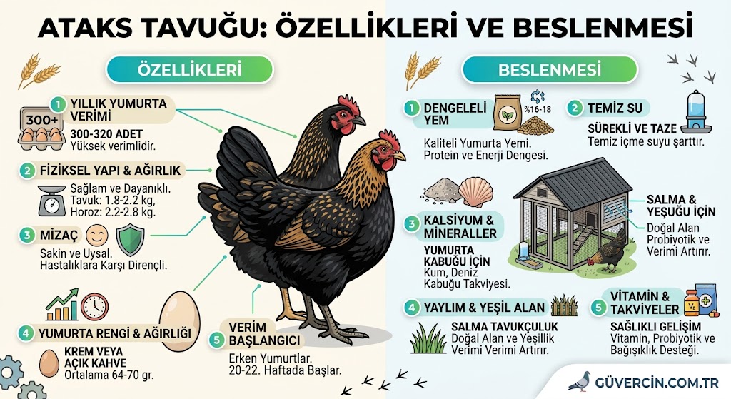 Ataks Tavuğu Özellikleri ve Beslenmesi