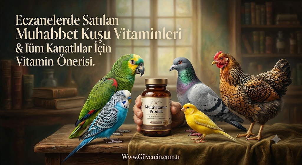 Eczanelerde Satılan Güvercin, Muhabbet kuşu, Papağan, Kanarya, Sultan papağanı ve Tavuk & Tüm Kanatlılar İçin Vitamin Önerisi.