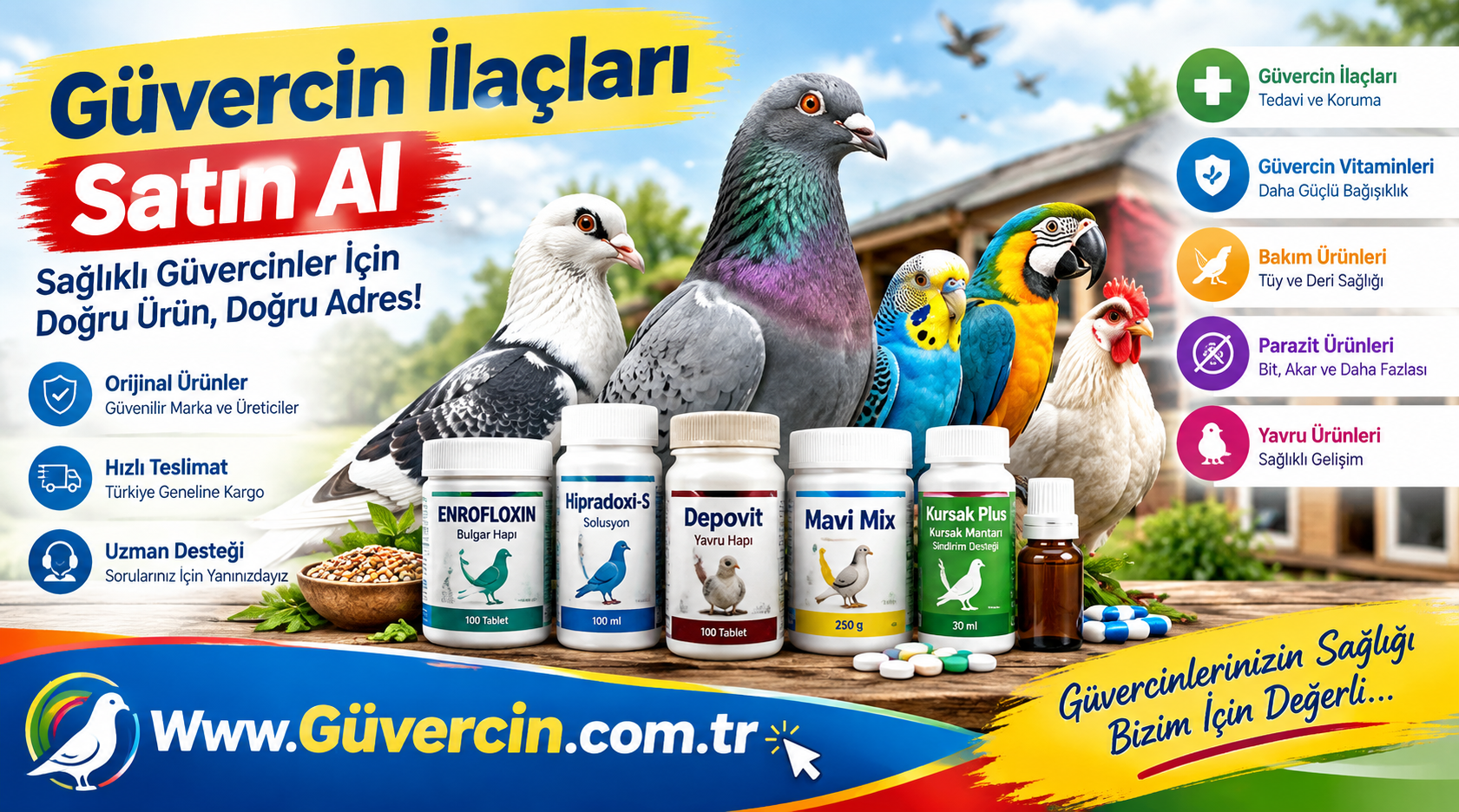 Güvercin İlaçları Satın Al | Orijinal Güvercin İlaçları